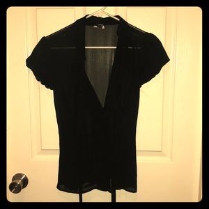 Black Sheer Blouse that ties